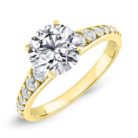 Holly Round Moissanite Bridal Set yellowgold