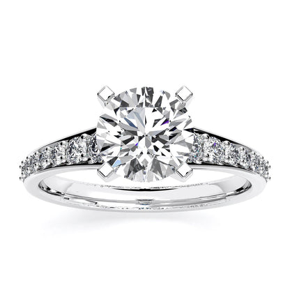 Holly Round Moissanite Engagement Ring whitegold