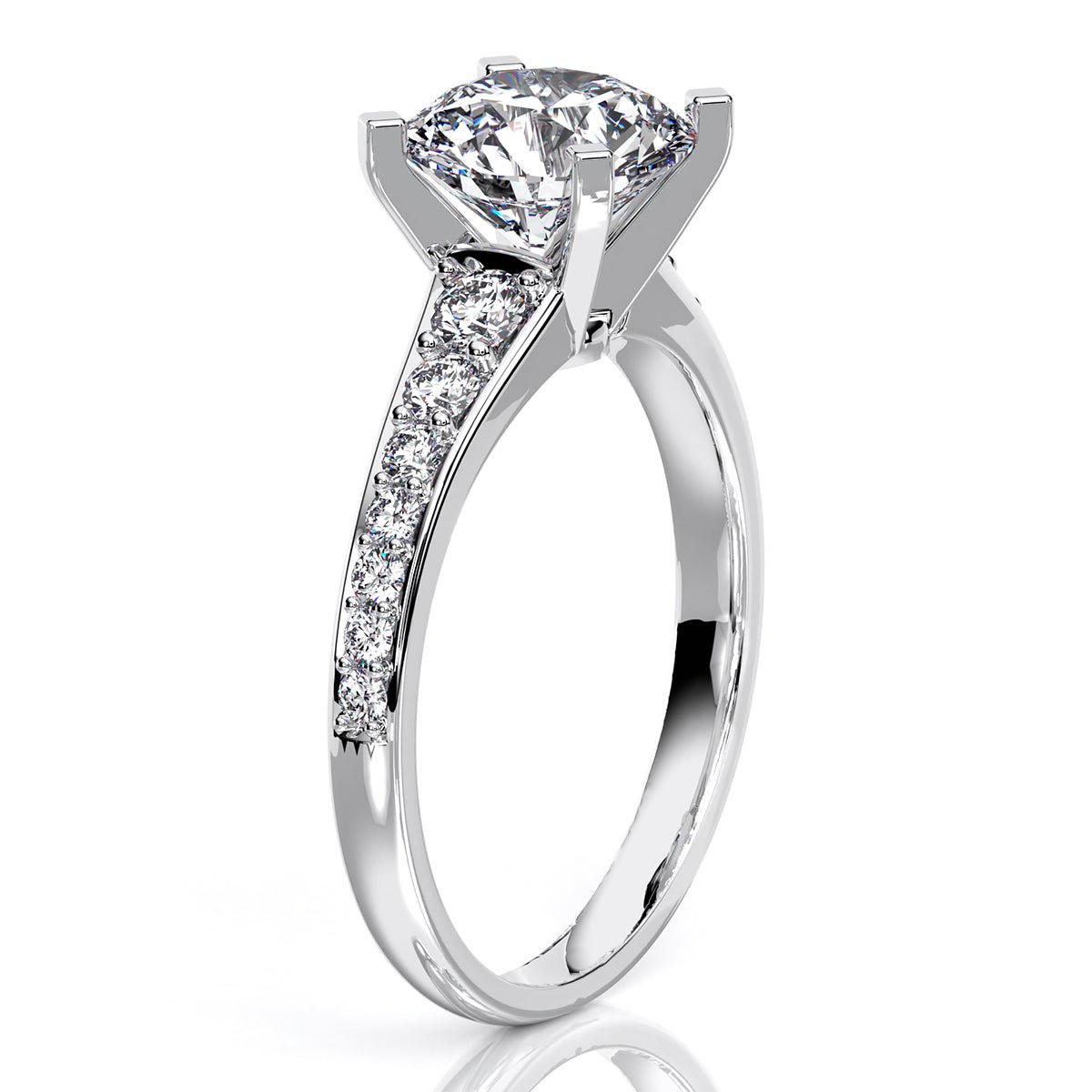 Holly Round Moissanite Engagement Ring whitegold