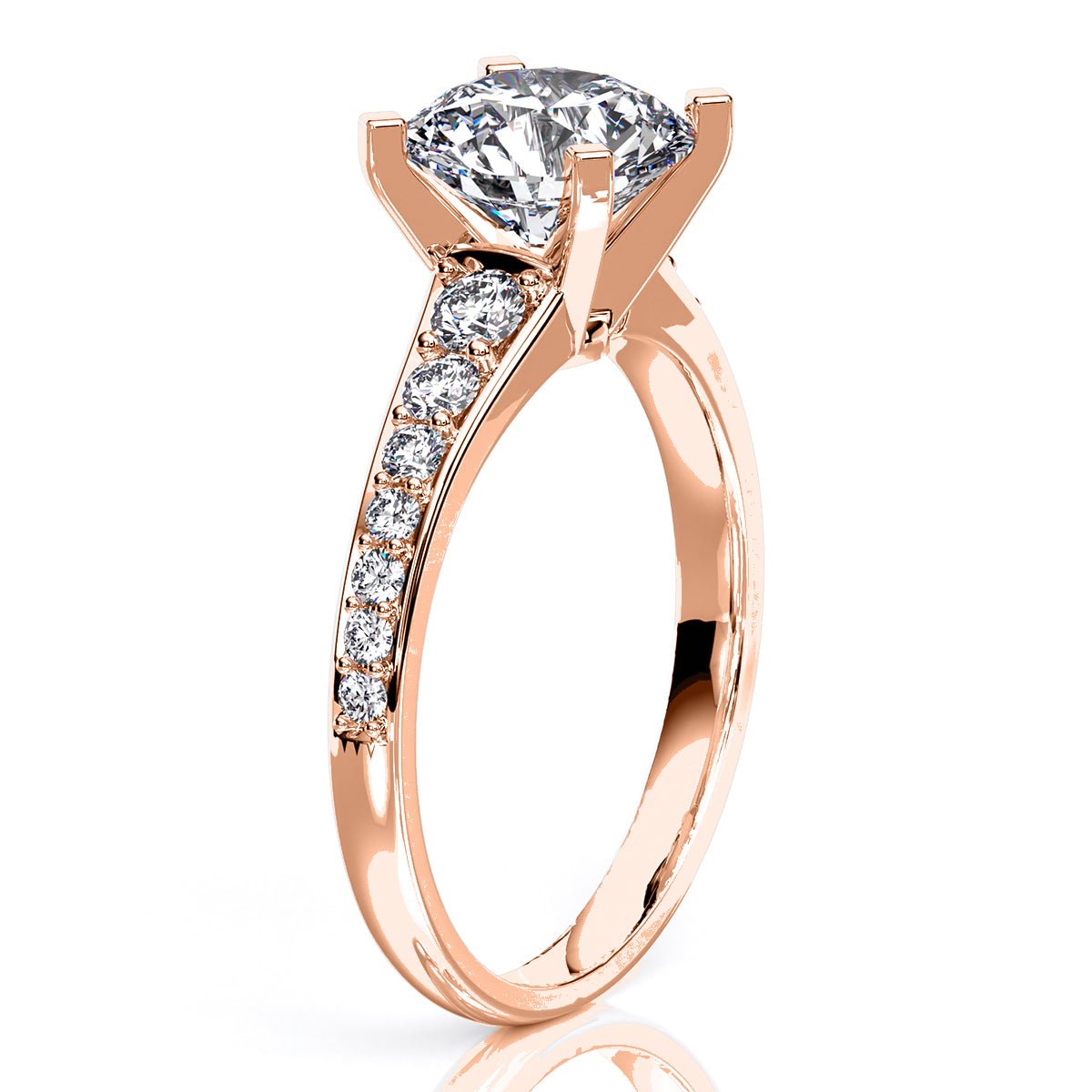 Holly Round Moissanite Engagement Ring rosegold
