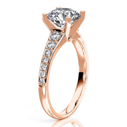 Holly Round Moissanite Engagement Ring rosegold