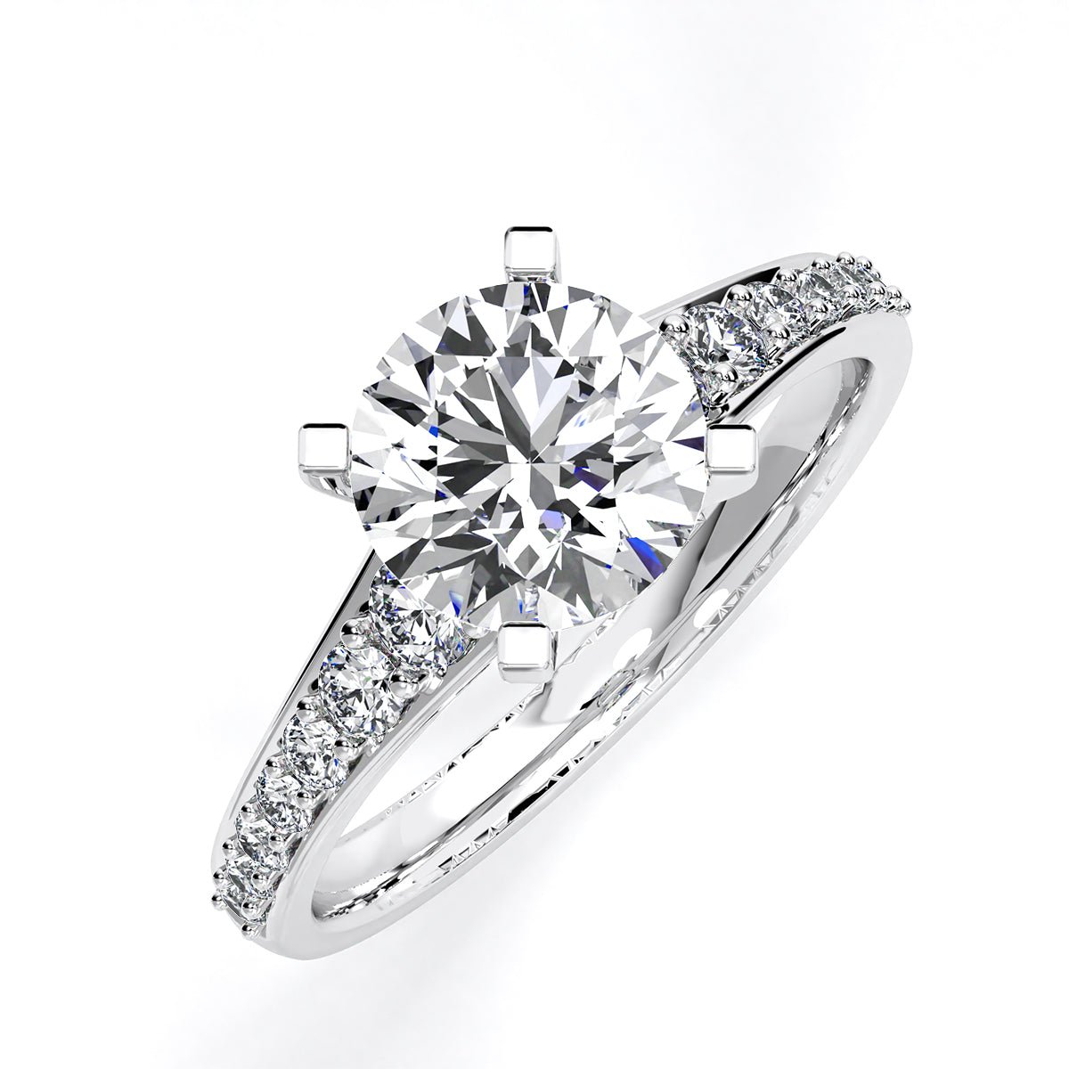 Holly Round Moissanite Engagement Ring whitegold