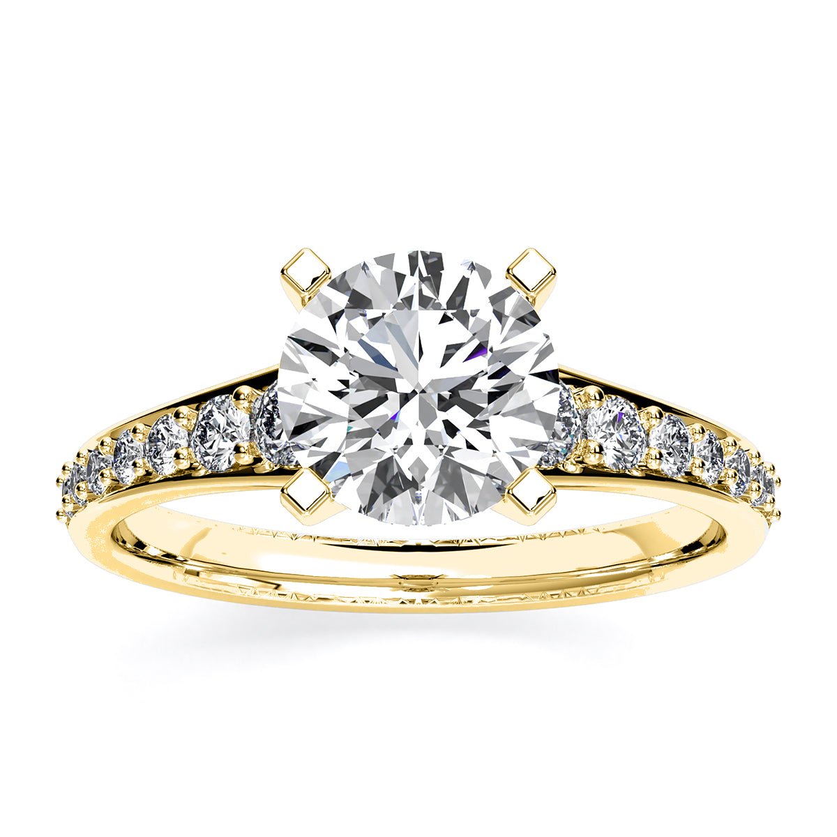 Holly Round Moissanite Engagement Ring yellowgold