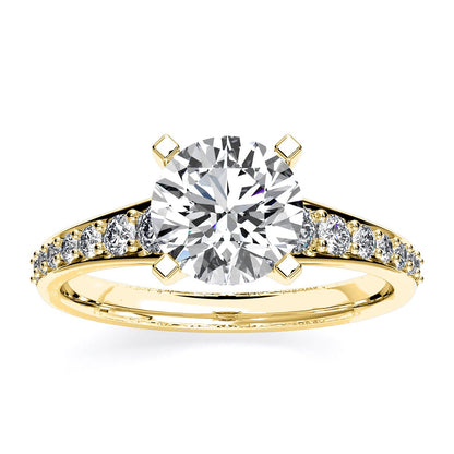 Holly Round Moissanite Engagement Ring yellowgold