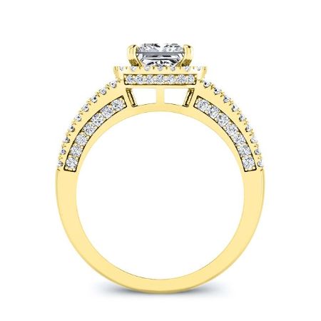 Honesty Diamond Matching Band Only (engagement Ring Not Included) For Ring With Round Center yellowgold