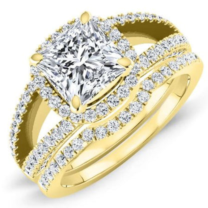 Honesty Moissanite Matching Band Only (engagement Ring Not Included) For Ring With Princess Center yellowgold