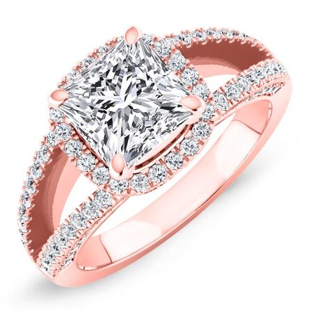 Honesty Moissanite Matching Band Only (engagement Ring Not Included) For Ring With Princess Center rosegold