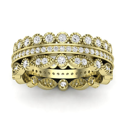 Honey Round Cut Diamond Eternity Band (Clarity Enhanced) yellowgold