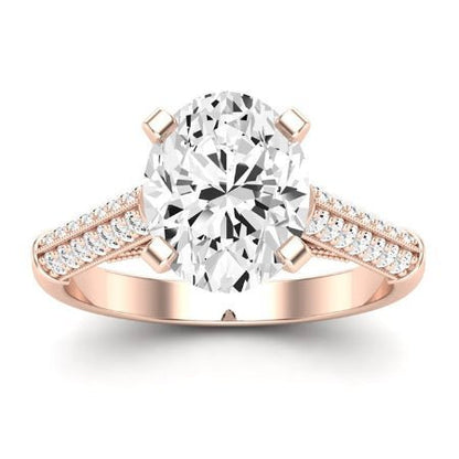 Iberis Diamond Matching Band Only (does Not Include Engagement Ring) For Ring With Oval Center rosegold