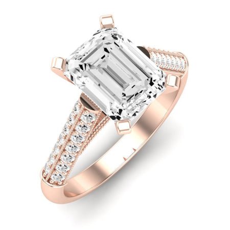 Iberis Emerald Moissanite Bridal Set rosegold
