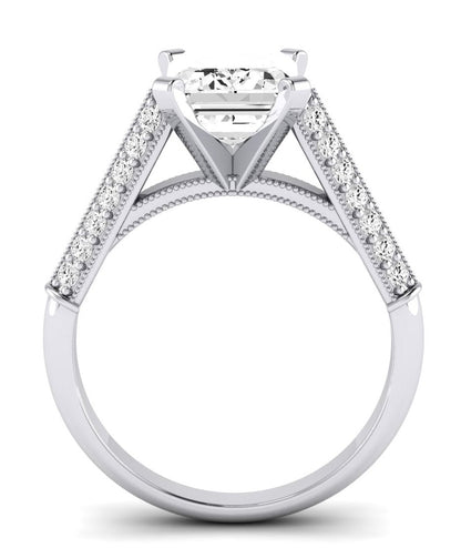 Iberis Emerald Moissanite Engagement Ring whitegold