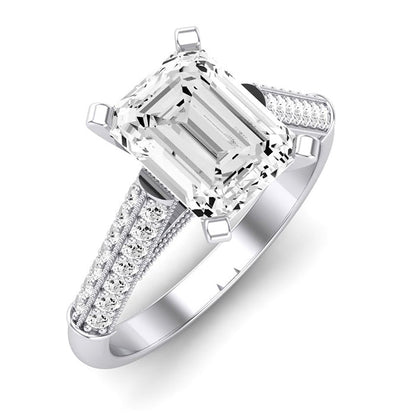 Iberis Emerald Moissanite Engagement Ring whitegold