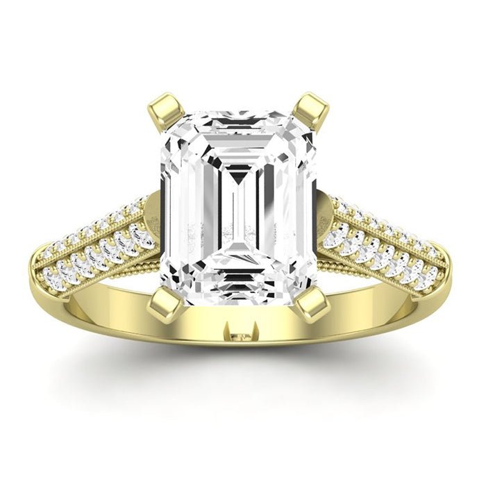 Iberis Emerald Moissanite Engagement Ring yellowgold
