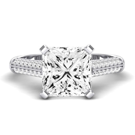 Iberis Moissanite Matching Band Only (does Not Include Engagement Ring) For Ring With Princess Center whitegold