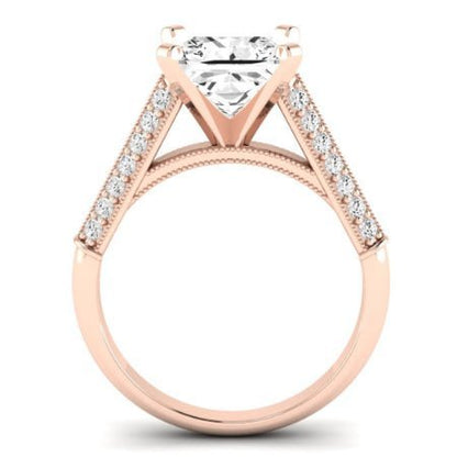 Iberis Moissanite Matching Band Only (does Not Include Engagement Ring) For Ring With Princess Center rosegold