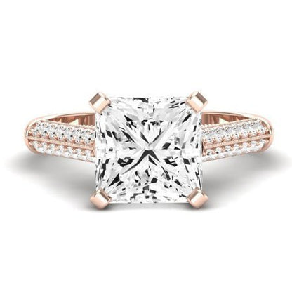 Iberis Moissanite Matching Band Only (does Not Include Engagement Ring) For Ring With Princess Center rosegold
