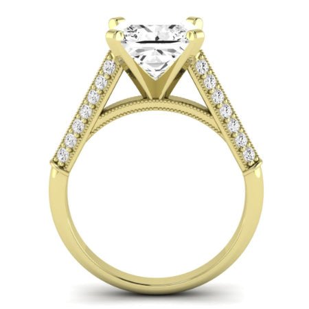 Iberis Moissanite Matching Band Only (does Not Include Engagement Ring) For Ring With Princess Center yellowgold