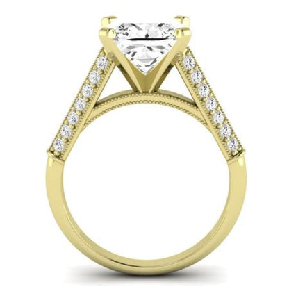 Iberis Moissanite Matching Band Only (does Not Include Engagement Ring) For Ring With Princess Center yellowgold