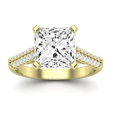 Iberis Moissanite Matching Band Only (does Not Include Engagement Ring) For Ring With Princess Center yellowgold