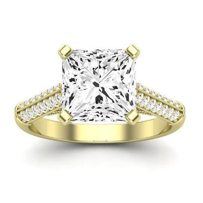 Iberis Moissanite Matching Band Only (does Not Include Engagement Ring) For Ring With Princess Center yellowgold