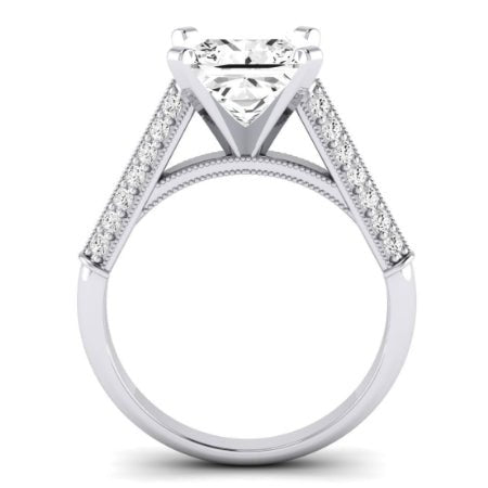 Iberis Moissanite Matching Band Only (does Not Include Engagement Ring) For Ring With Princess Center whitegold