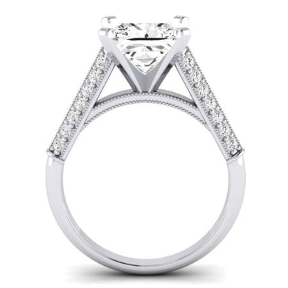 Iberis Moissanite Matching Band Only (does Not Include Engagement Ring) For Ring With Princess Center whitegold