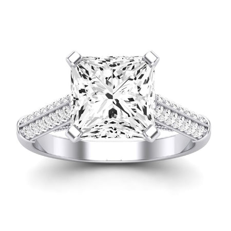 Iberis Moissanite Matching Band Only (does Not Include Engagement Ring) For Ring With Princess Center whitegold
