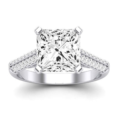 Iberis Moissanite Matching Band Only (does Not Include Engagement Ring) For Ring With Princess Center whitegold