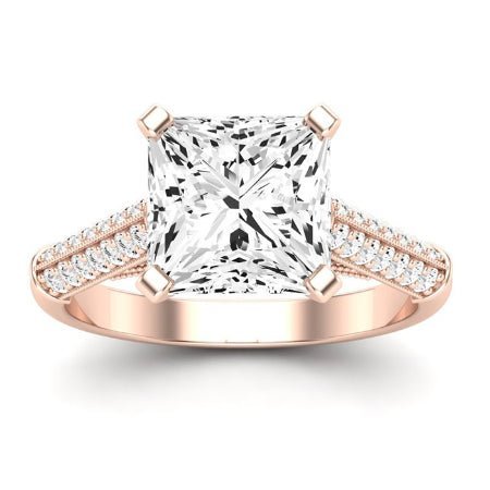 Iberis Moissanite Matching Band Only (does Not Include Engagement Ring) For Ring With Princess Center rosegold