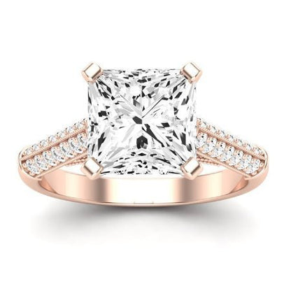 Iberis Moissanite Matching Band Only (does Not Include Engagement Ring) For Ring With Princess Center rosegold