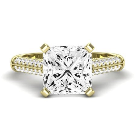Iberis Moissanite Matching Band Only (does Not Include Engagement Ring) For Ring With Princess Center yellowgold