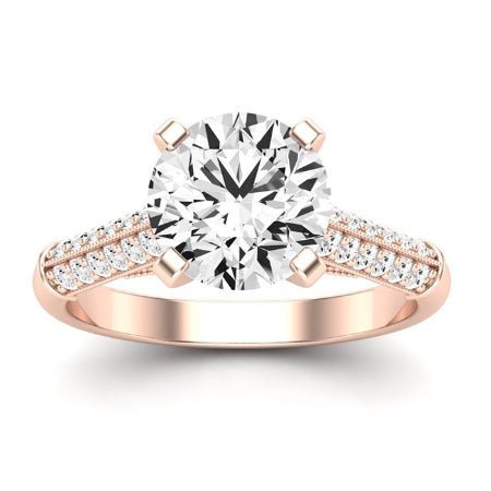Iberis Moissanite Matching Band Only (does Not Include Engagement Ring) For Ring With Round Center rosegold