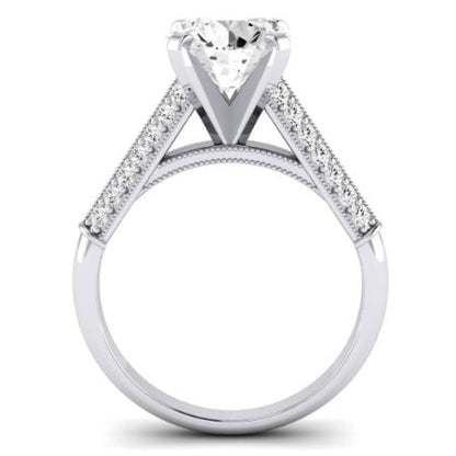 Iberis Moissanite Matching Band Only (does Not Include Engagement Ring) For Ring With Round Center whitegold