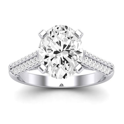 Iberis Oval Moissanite Engagement Ring whitegold