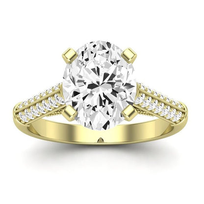 Iberis Oval Moissanite Engagement Ring yellowgold