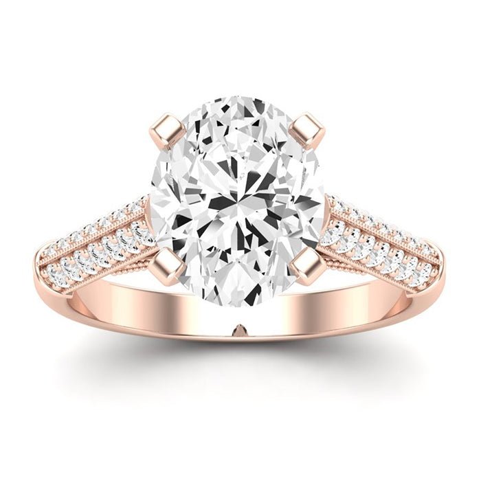 Iberis Oval Moissanite Engagement Ring rosegold