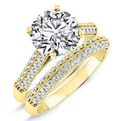 Iberis Round Moissanite Bridal Set yellowgold