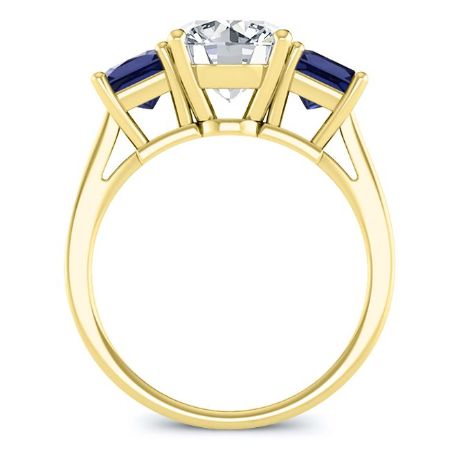 Ilex Moissanite Matching Band Only (engagement Ring Not Included) For Ring With Round Center yellowgold