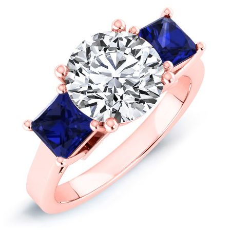 Ilex Moissanite Matching Band Only (engagement Ring Not Included) For Ring With Round Center rosegold