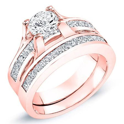 Ilima Round Diamond Bridal Set (Lab Grown Igi Cert) rosegold