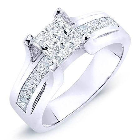 Ilima Moissanite Matching Band Only (engagement Ring Not Included) For Ring With Princess Center whitegold