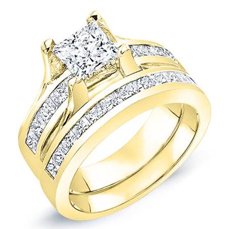 Ilima Moissanite Matching Band Only (engagement Ring Not Included) For Ring With Princess Center yellowgold