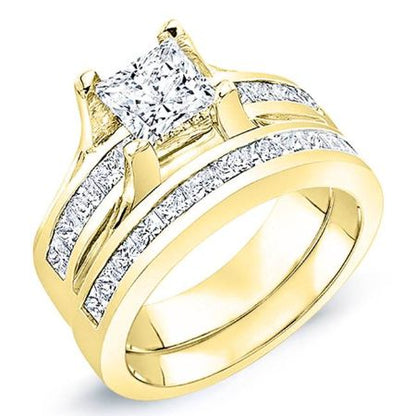 Ilima Moissanite Matching Band Only (engagement Ring Not Included) For Ring With Princess Center yellowgold