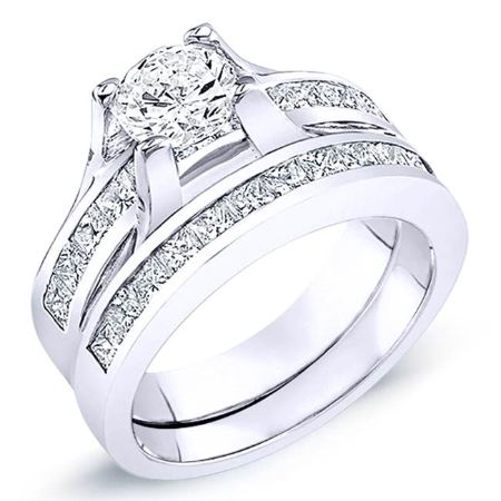 Ilima Round Moissanite Bridal Set whitegold