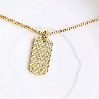0.60ct TCW Iced Out Dog Tag Diamond Charm Men's Pendant (Pendant Only. Chain Not Included)