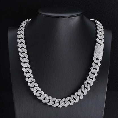 17ct TCW Iced Out Diamond Cuban Chain Necklace