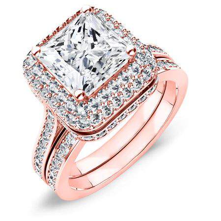Indigo Princess Moissanite Bridal Set rosegold