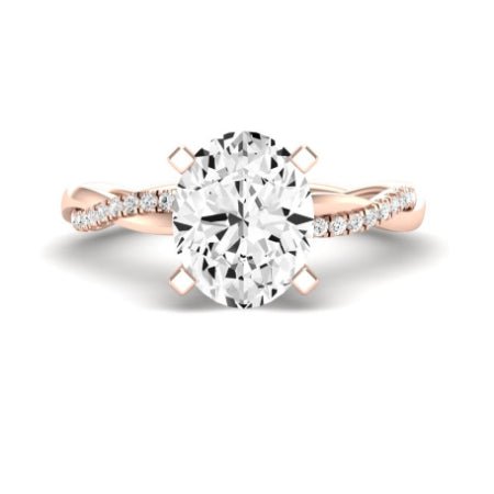 Iris Diamond Matching Band Only (does Not Include Engagement Ring) For Ring With Oval Center rosegold