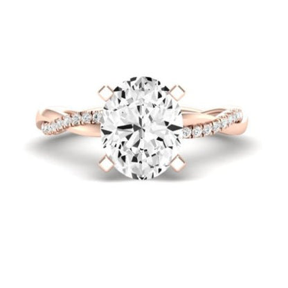 Iris Diamond Matching Band Only (does Not Include Engagement Ring) For Ring With Oval Center rosegold