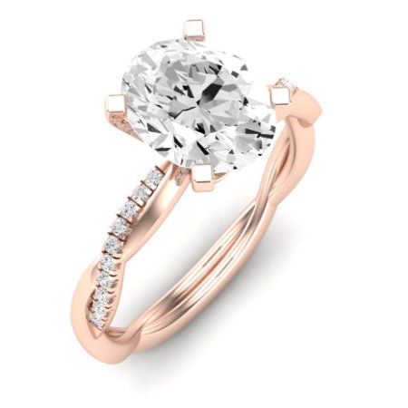 Iris Diamond Matching Band Only (does Not Include Engagement Ring) For Ring With Oval Center rosegold